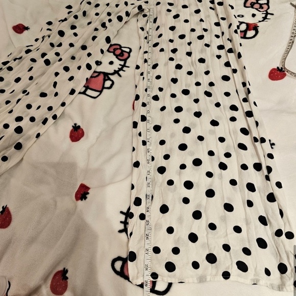 F21 Polka Dot Wide Leg Tie Waist Trouser M Black / White - Picture 7 of 7